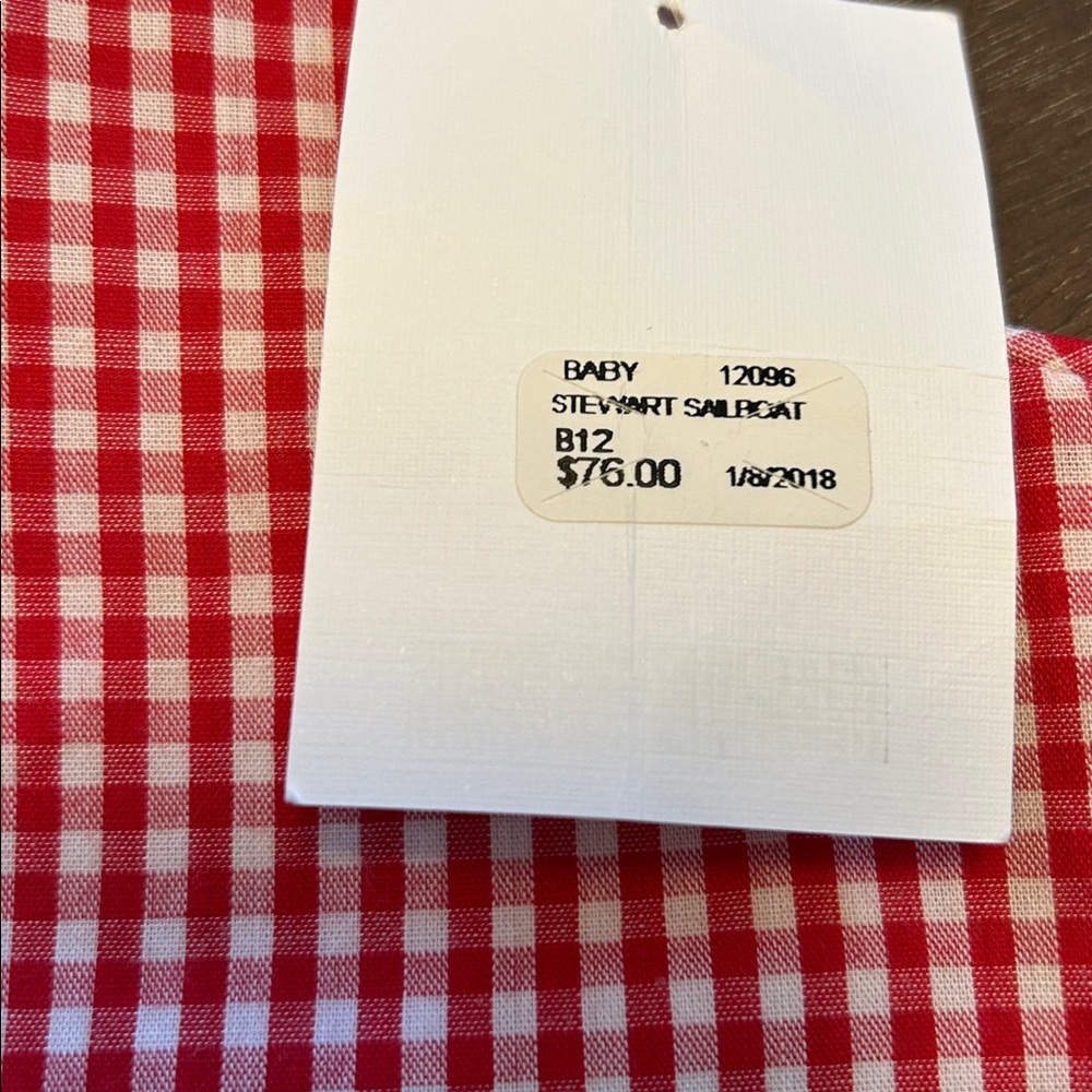 New with Tags The Proper Peony Red Check Sailboat Jon Jon - Picture 7 of 7
